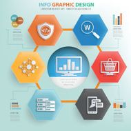 E-commerce and data analysis info graphic design vector