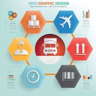 Cargo and logistic concept info graphic design vector
