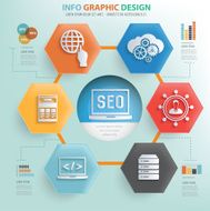 SEO info graphic design vector