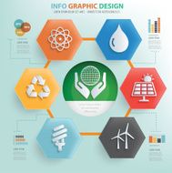 Ecology info graphic design vector
