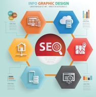 SEO development info graphic design vector