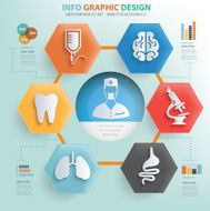 Healthy care and medical info graphic design vector