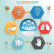 Healthy care and medical info graphic design vector N4
