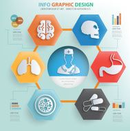 Healthy care and medical info graphic design vector N5