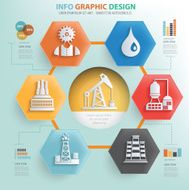 Oil and industry info graphic design vector