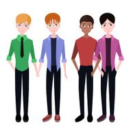 Set of flat gay couples