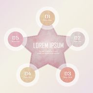 Light pink number star banner infographic