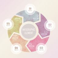 Light pink number arrow banner infographic N2