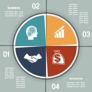 Infographic Pie chart template four positions N2