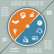 Infographic Pie chart template two positions N2