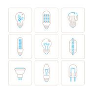 Set of vector light bulb icons and concepts
