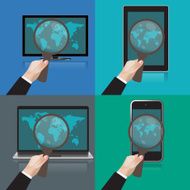 SEO Optimization Web Analytics Vector Illustration set N2