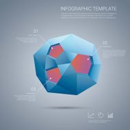Infographics template with low poly 3d shape on abstract background N2