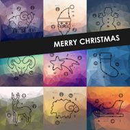 Christmas timeline infographics with blurred background