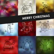 Christmas timeline infographics with blurred background N2
