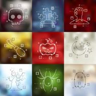 Halloween timeline infographics with blurred background N5
