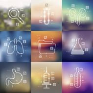 medicine timeline infographics with blurred background N2