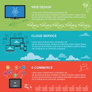 web design cloud service e-commerce vector illustration N2