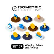 Isometric flat icons set 57