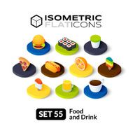 Isometric flat icons set 55 N2