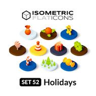 Isometric flat icons set 52
