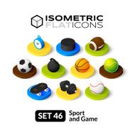 Isometric flat icons set 46