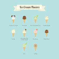 Ice Cream Flavors Character flat N2