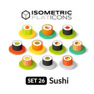 Isometric flat icons set 26