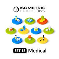 Isometric flat icons set 18