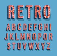 Retro font with light bulbs N2