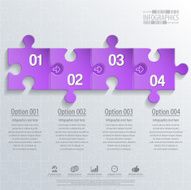 Abstract 3D puzzle infographic N20