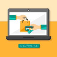 Flat design concept with icons of e-commerce ideas symbol