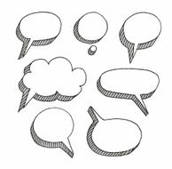 Frame text cloud round ellipse thickness shading line white background