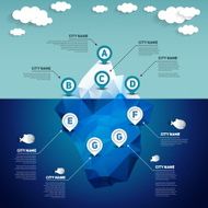 Iceberg infographic vector illustration