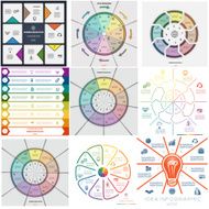 Set 9 templates Infographics eight nine ten positions