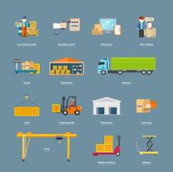 Set of Icons Transport Logistics Concept
