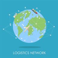 Logistic network isometric isllustration Mini planet concept