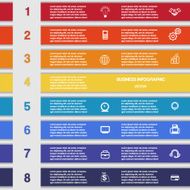 Eight colour strips template for infographics