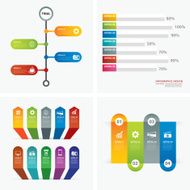 set of infographic templates flat design N4