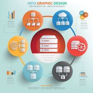 Database server concept info graphic design clean vector