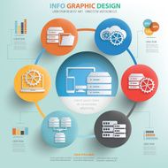 Database server concept info graphic design clean vector N2
