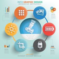 Photography concept info graphic design clean vector