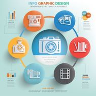 Photography concept info graphic design clean vector N2