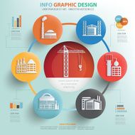 Construction industry concept info graphic design clean vector N2