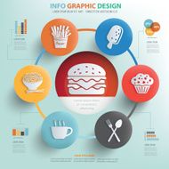 Drink and food concept info graphic design clean vector