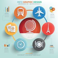 Travel concept info graphic design clean vector
