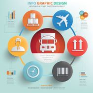 Cargo logistic concept info graphic design clean vector