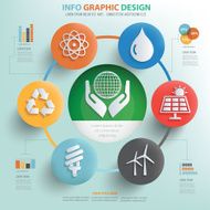 Ecology concept info graphic design clean vector