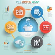 Admin server concept info graphic design clean vector N4