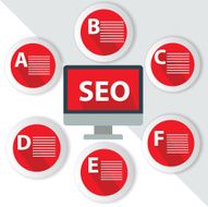 SEO Infographics for text Red vector